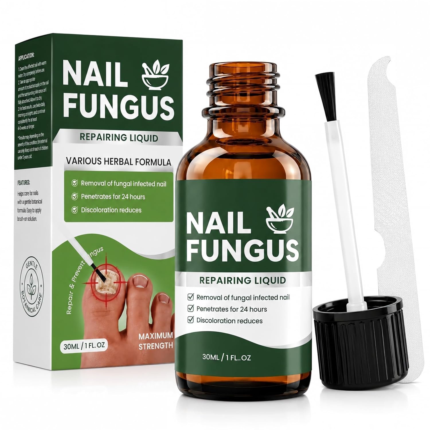 $8 Toenail Fungus Treatment Extra Strength, Brush-On Nail Fungus Treatment with Botanical Oils for Thick, Yellow, Brittle, Discolored & Damaged Toenails 1 Fl Oz (Pack of 1) |