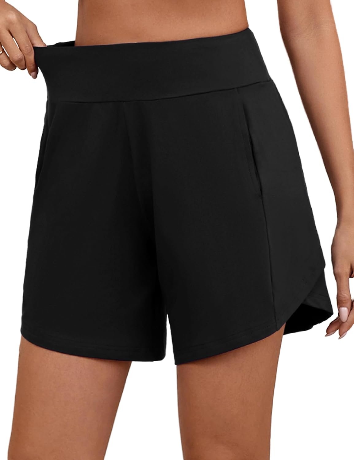 $17 Quenteen Womens Bermuda Shorts Lounge Athletic Running Shorts Casual Loose Workout Hiking Short High Waisted Sweat Shorts Black S