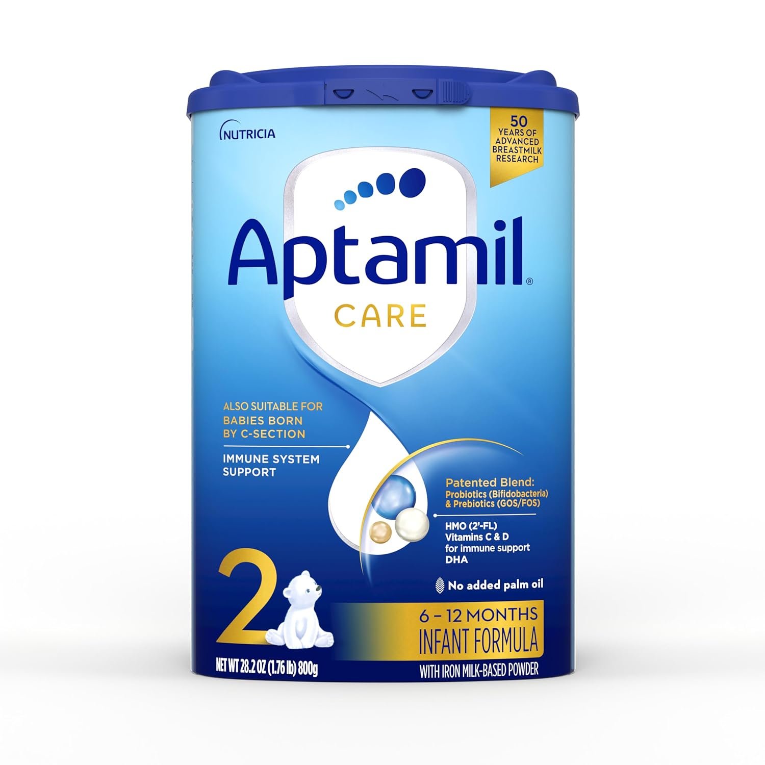 $39 APTAMIL Care Stage 2 Infant Formula, for 6+ Months, DHA, 28.2oz (1 Pack)