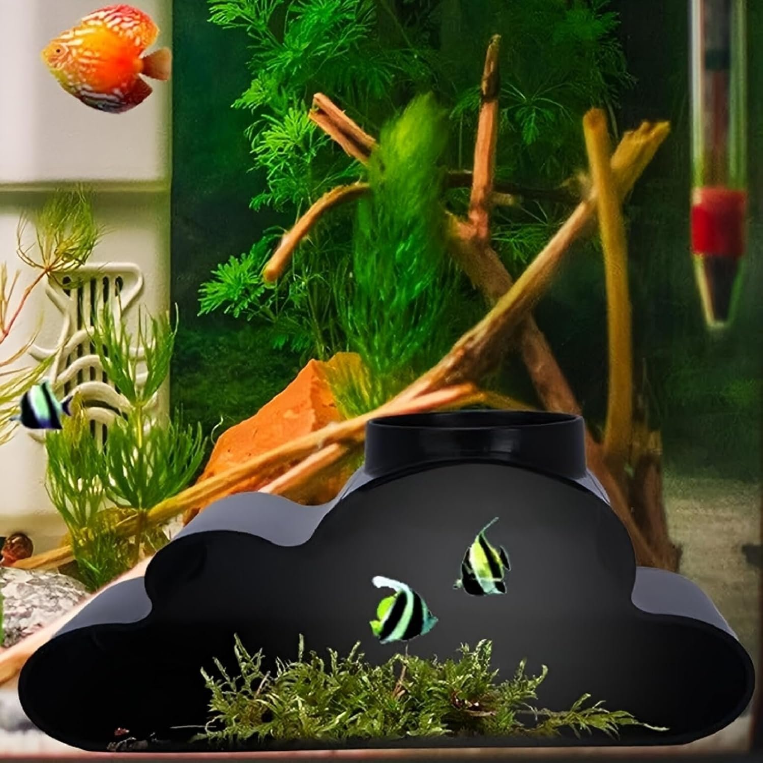 $10 Reptile Cave Hide for Hognose Snake, Leopard Gecko, Corn Snake Humid Hideout with Viewing Window Tank Enrichment Accessory for Climbing, Hiding, Egg Laying Safe Plastic Reptile Decor