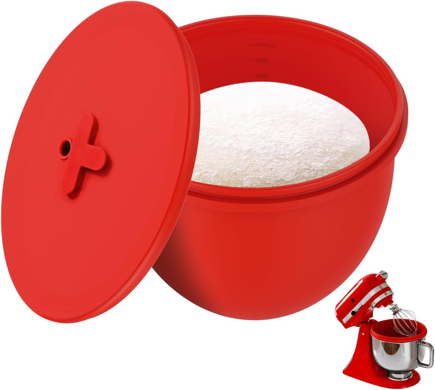 $15 Silicone Bowl Liner with Lid for KitchenAid 5 Qt Tilt-Head Mixer, Thick, Non-Stick, BPA Free, Dishwasher Safe
