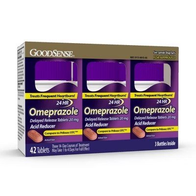 $15 Omeprazole Delayed Release Tablets 20 mg, Acid Reducer, Treats Heartburn, 42 Count