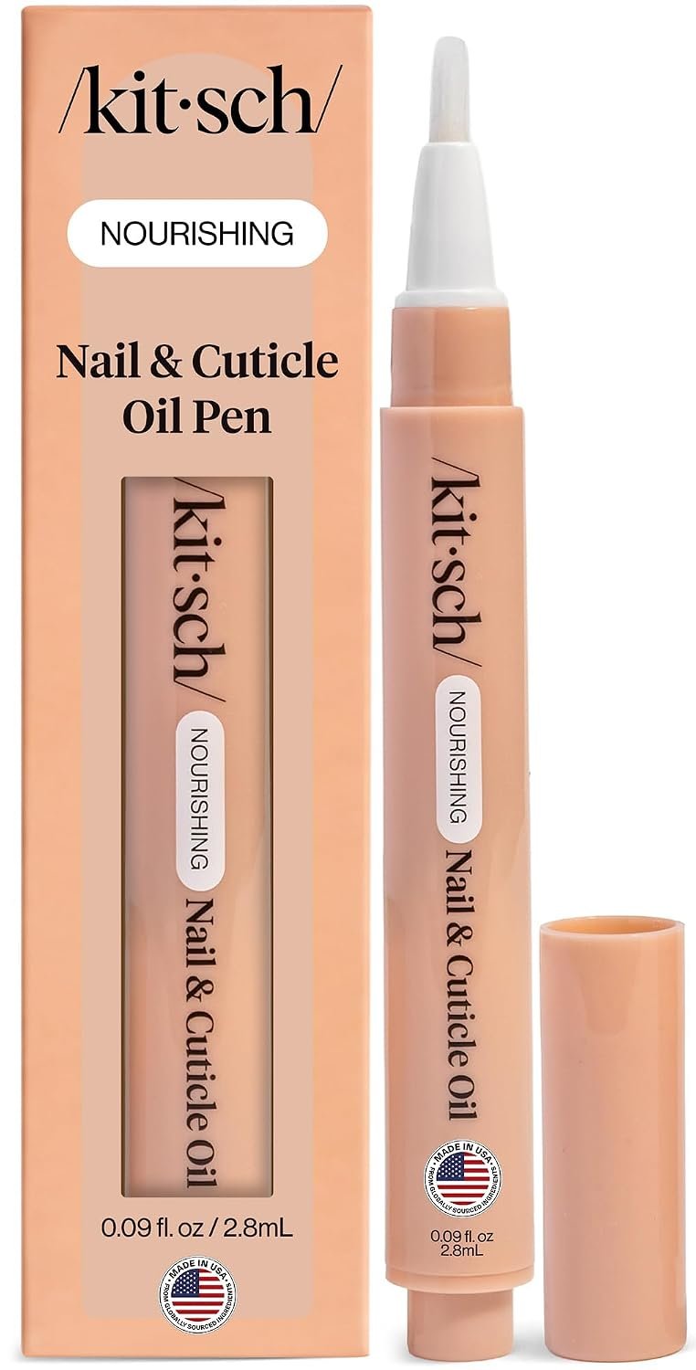 $10 Kitsch Nail Cuticle Oil Pen Brush with Jojoba Oil & Vitamin E - 2.8 ml | Hydrating Nail Oil for Dry Cuticles & Brittle Nails Cuticle Pen with Fast-Absorbing Brush Applicator for Nail Care