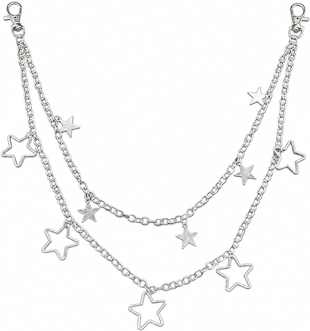 $7 Silver Belt Chain Jean Pants Chain Pocket Wallet Chain for Women Man