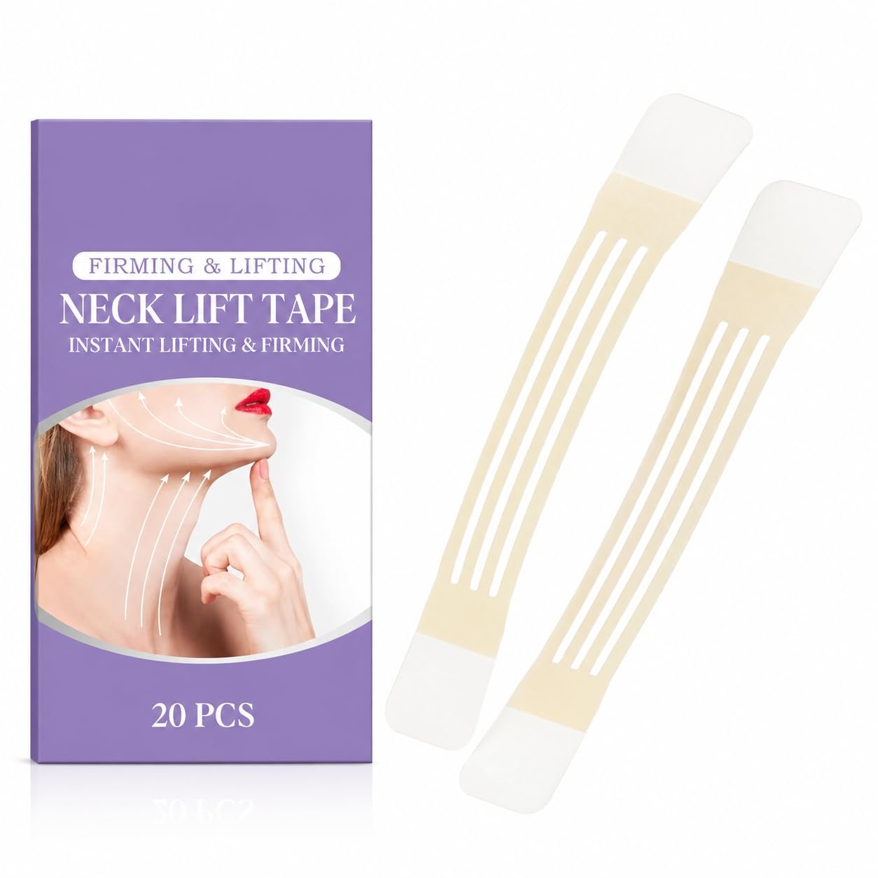 $13 Neck Lift Tape for Sagging Skin Invisible Face Lifting Strips for Women and Men Jawline Firming, Elastic V Line Contouring Makeup Patches for Events, Waterproof and Hypoallergenic, 20 Pcs