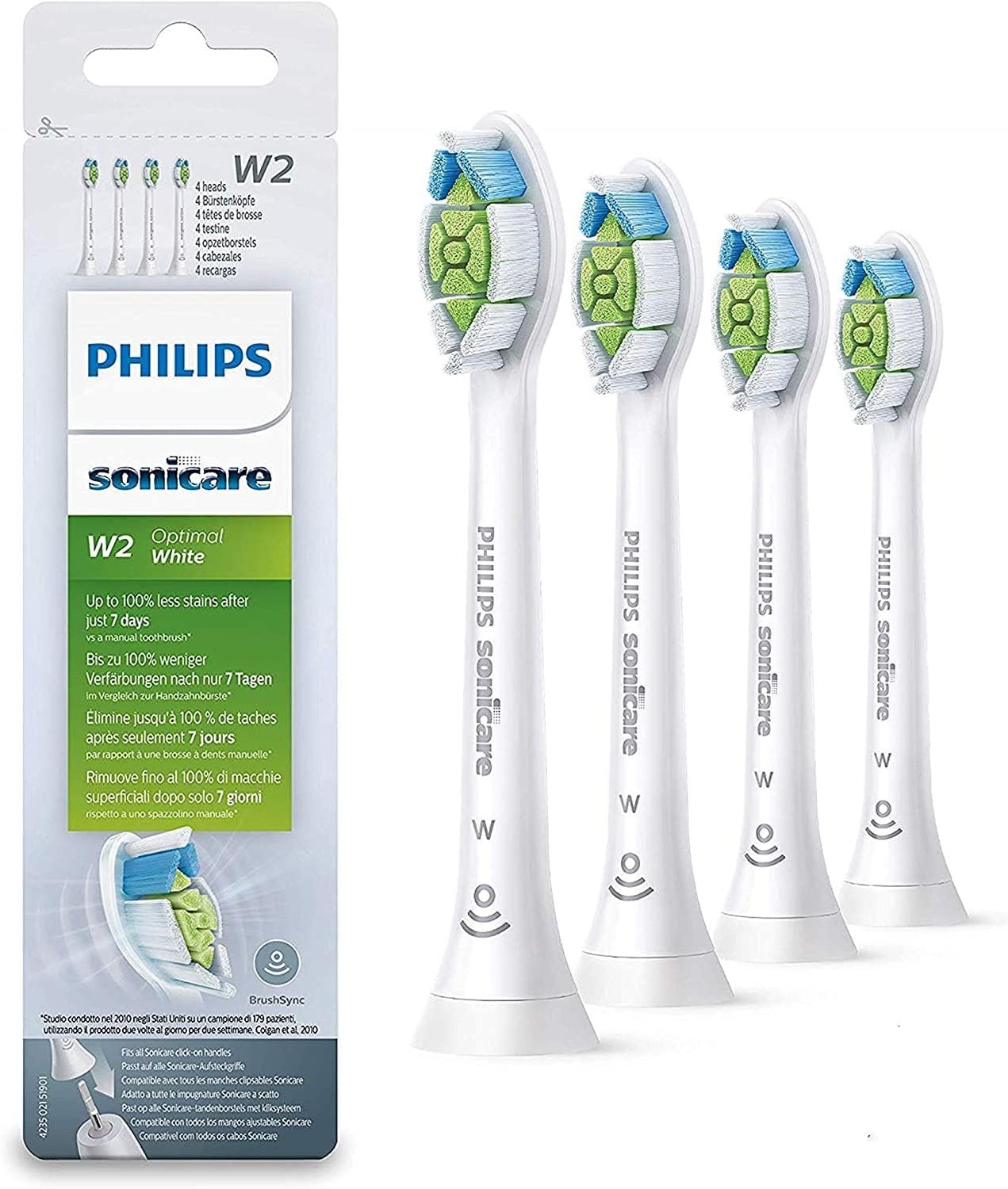 $39 Philips Genuine Sonicare White Replacement Brush Heads, Pack of 4