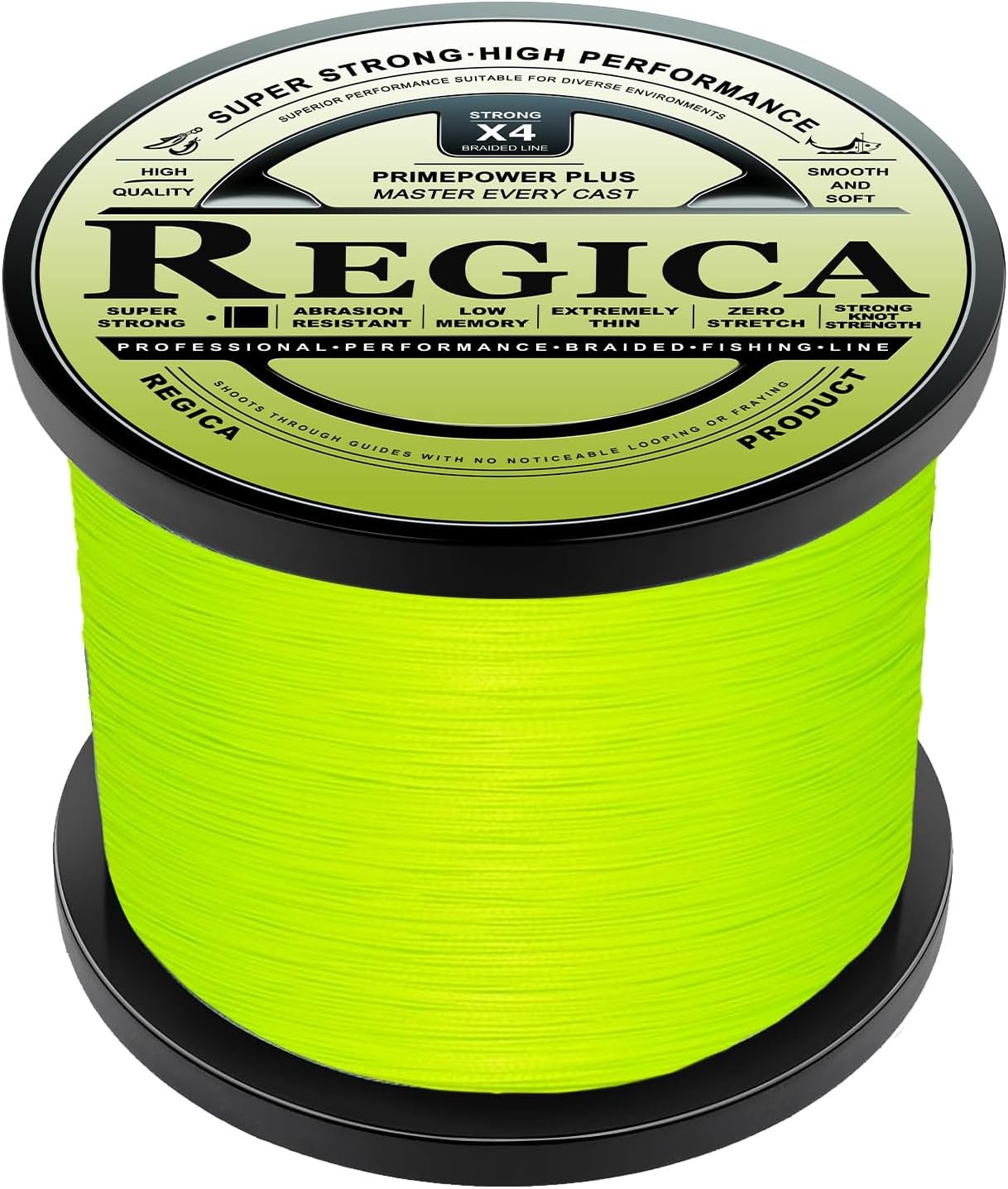 $12 Regica Braided Fishing Line - Abrasion Resistant, Zero Stretch, Ultra-Thin Diameter, Super Strong - 4 Strand 8 Strand, 6lb-100lb, 150/300/500 Yards for Saltwater or Freshwater, Colored Braid Line