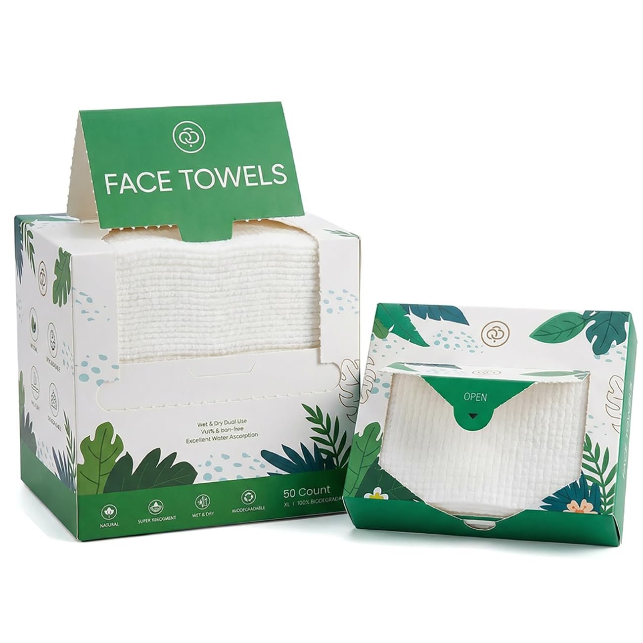 $12 XL Disposable Face Towels, 10 x 12 Inch Thick & Soft 90 GSM Dual-Texture Facial Towels for Sensitive Oily Skin,Makeup Removal for Wet &Dry Use(50 Count Home Pack + 10 Count Travel Pack)