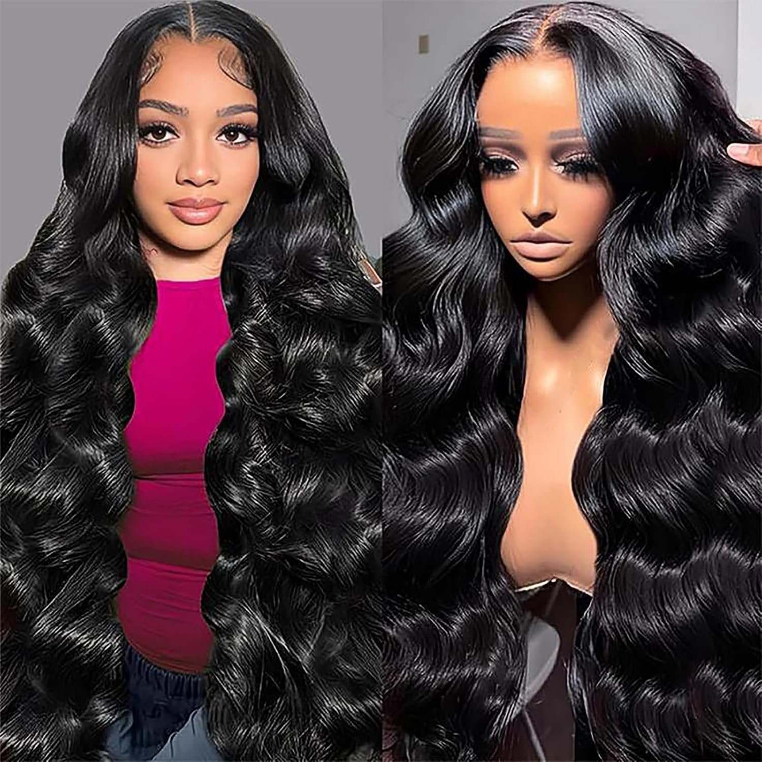$125 BrittyHair Body Wave Lace Front Wigs Human Hair 13x4 HD Transparent Lace Front Human Hair Wigs for Women 180% Density Black Human Hair Wigs Pre Plucked with Baby Hair Hairline (30inch)