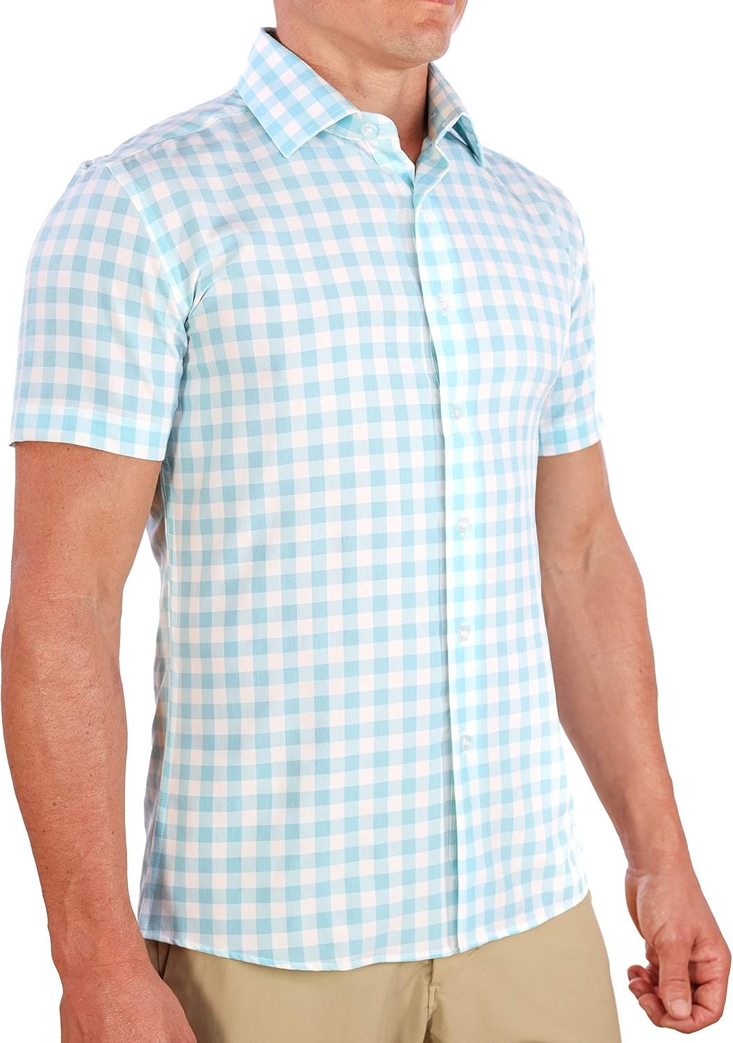 $17 Sz m CC Performance Slim Fit Short Sleeve Button Down Shirts for Men | Wrinkle Resistant Casual Button Up Shirts for Men