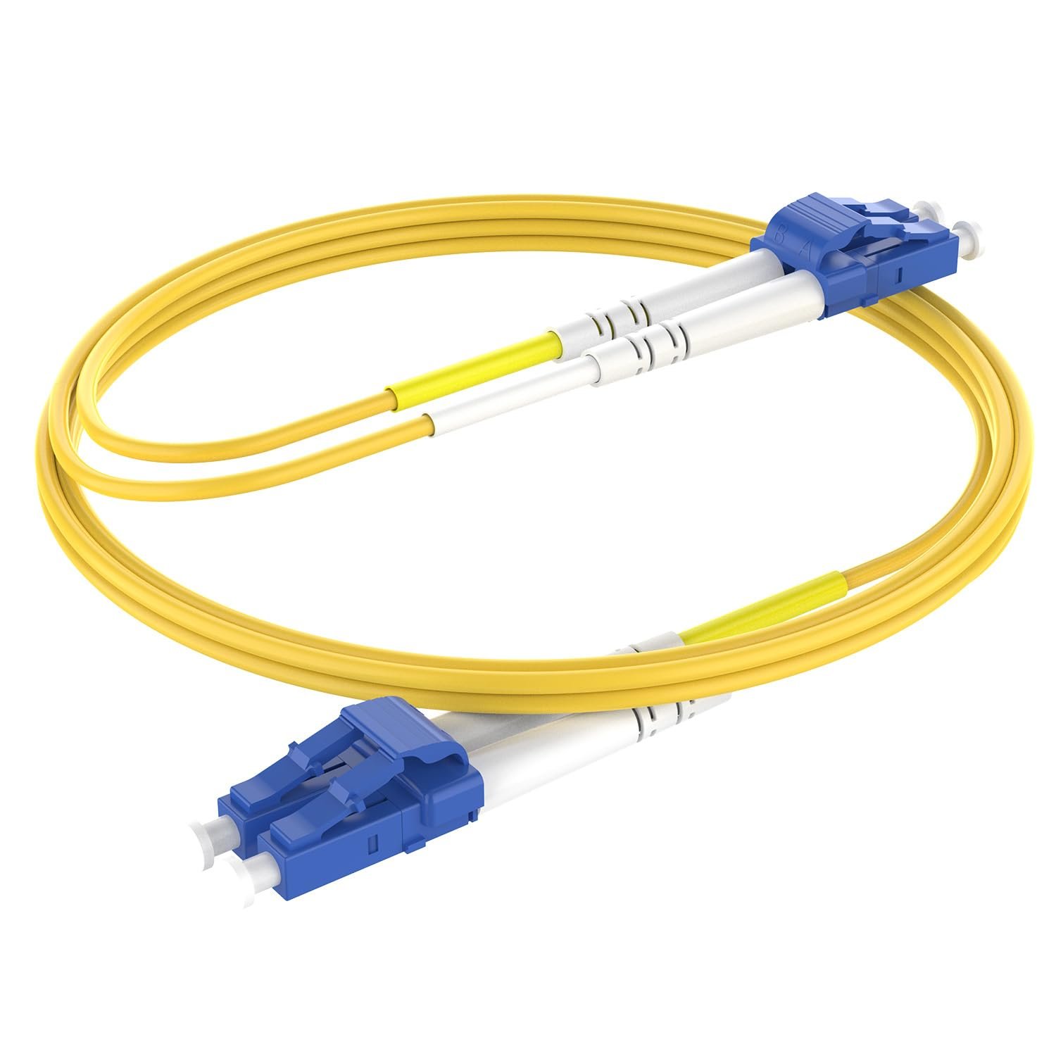 $22 LC to LC Duplex Fiber Patch Cable 3M (9.84ft), OS1/OS2 Single Mode 9/125 m SMF, LSZH Jacket, LC UPC Cables, 1G/10G Ethernet Duplex Jumper Cord for Data Center, Enterprise, Telecom (6-Pack)