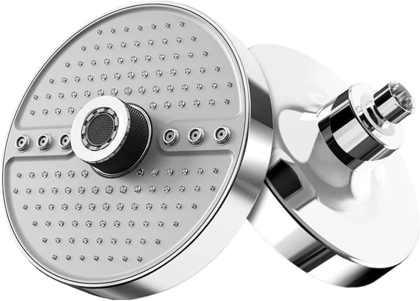 $37 Adjustable 5 Speed Shower Head 7 Inches Liquid Silicone for Bathroom Accessories(Silver)