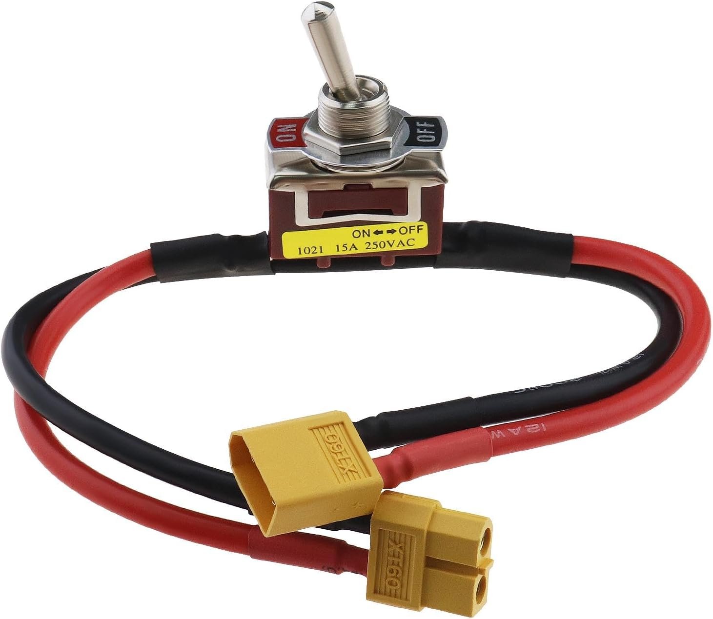 $12 Electric Switch with XT60-Connector 15A Large Current On-Off Electric Power Switch Connector Power Switch Accessories for RC Model Drone Car ESC Battery
