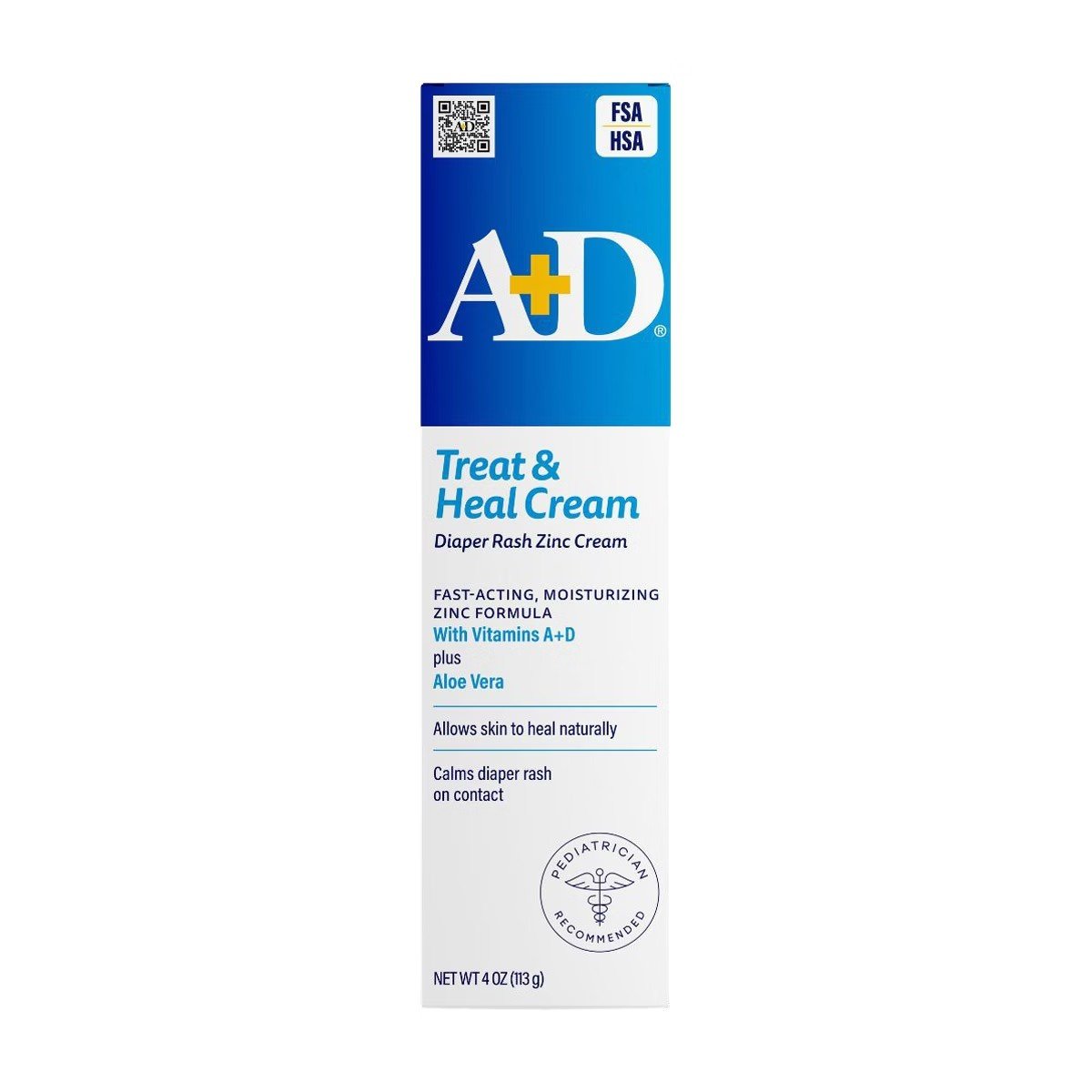 $6 A+D Treat & Heal Diaper Rash Ointment - Zinc Oxide 10% Dimethicone 1%, 4 oz