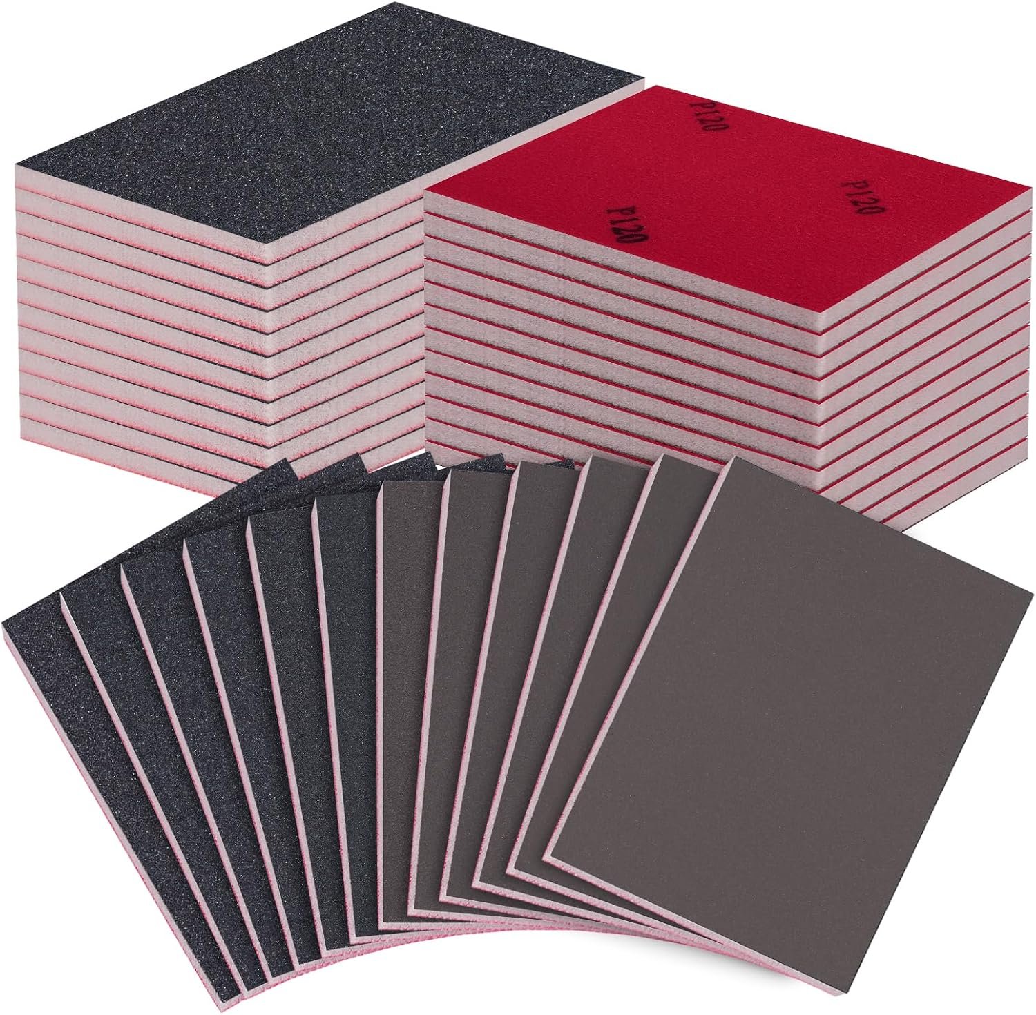 $6 24Pk Sanding Sponge Block Pads 120-3000 Grit Wet Dry Sandpaper Assortment