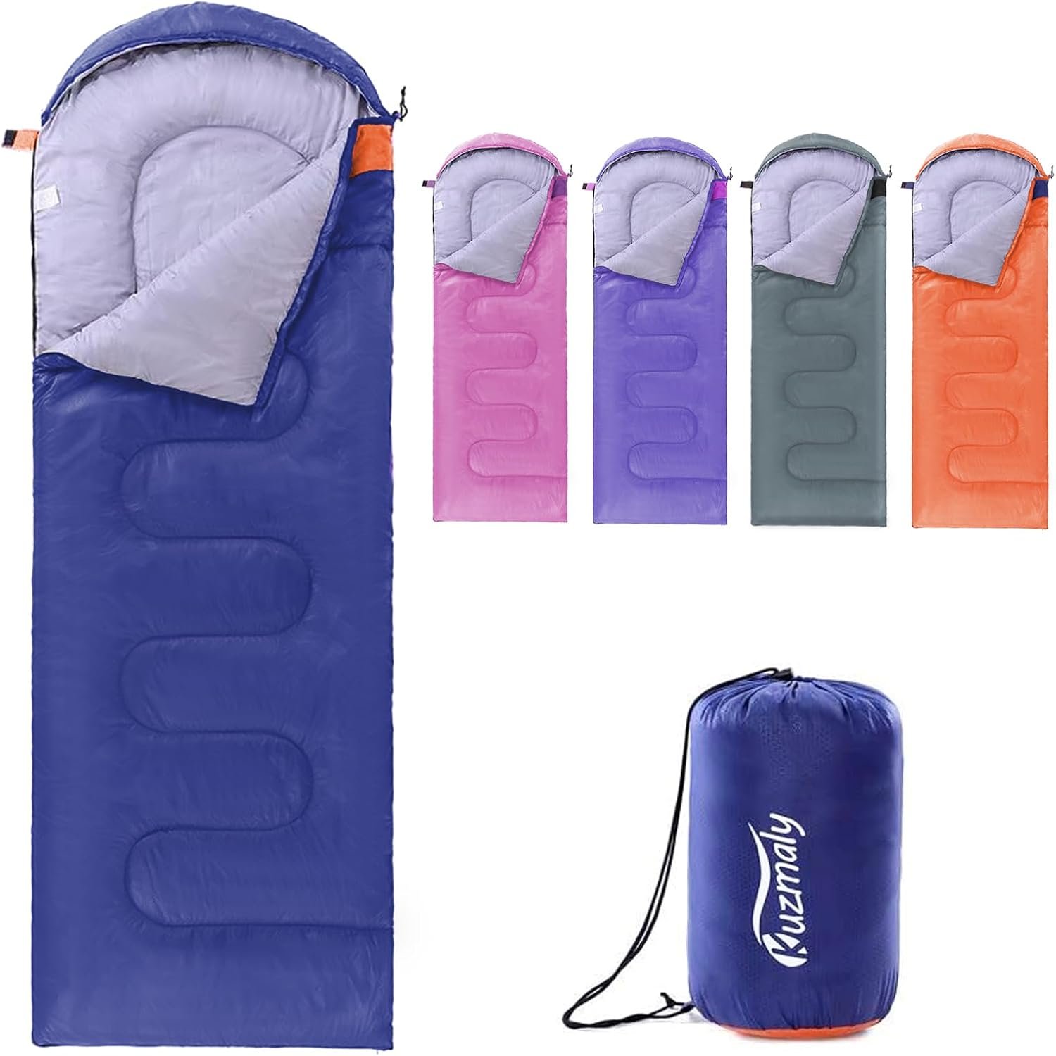 $23 Camping Sleeping Bag 3 Seasons Lightweight &Waterproof with Compression Sack Camping Sleeping Bag Indoor & Outdoor for Adults & Kids
