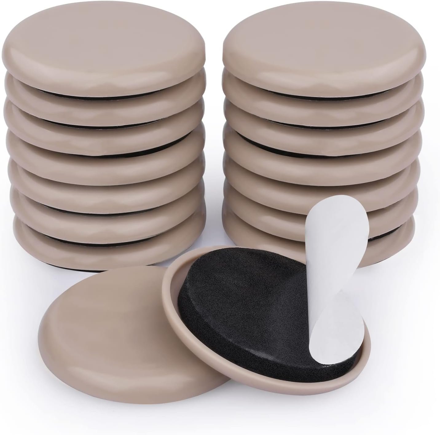 $10 Furniture Sliders for Carpet & Hardwood Floors, 16 Pack 2 Inch Furniture Moving Pads with Heavy Duty Adhesive, Easily Move Any Item While Protect The Floor