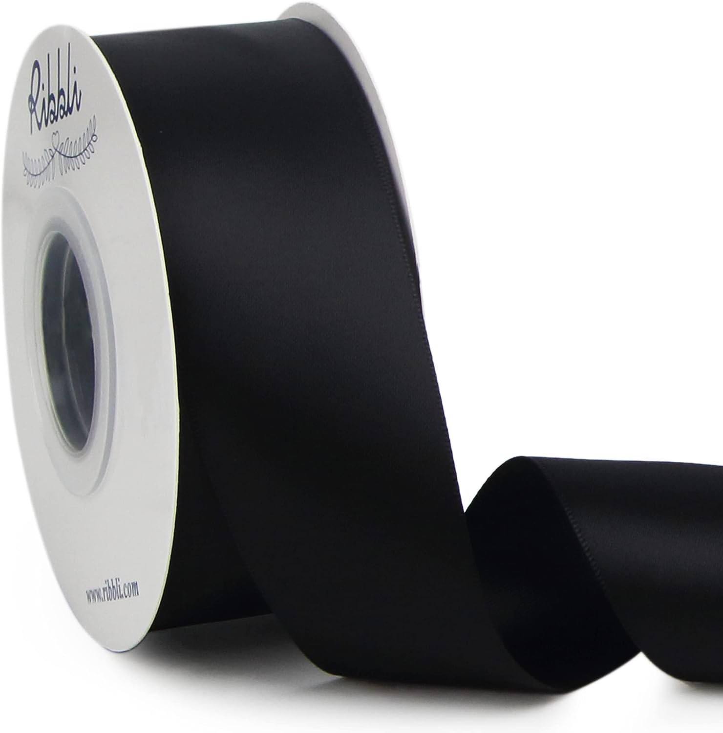 $12 Ribbli Black Double Faced Satin Ribbon,1-1/2" x Continuous 25 Yards,Use for Bows Bouquet,Gift Wrapping,Wedding,Floral Arrangement