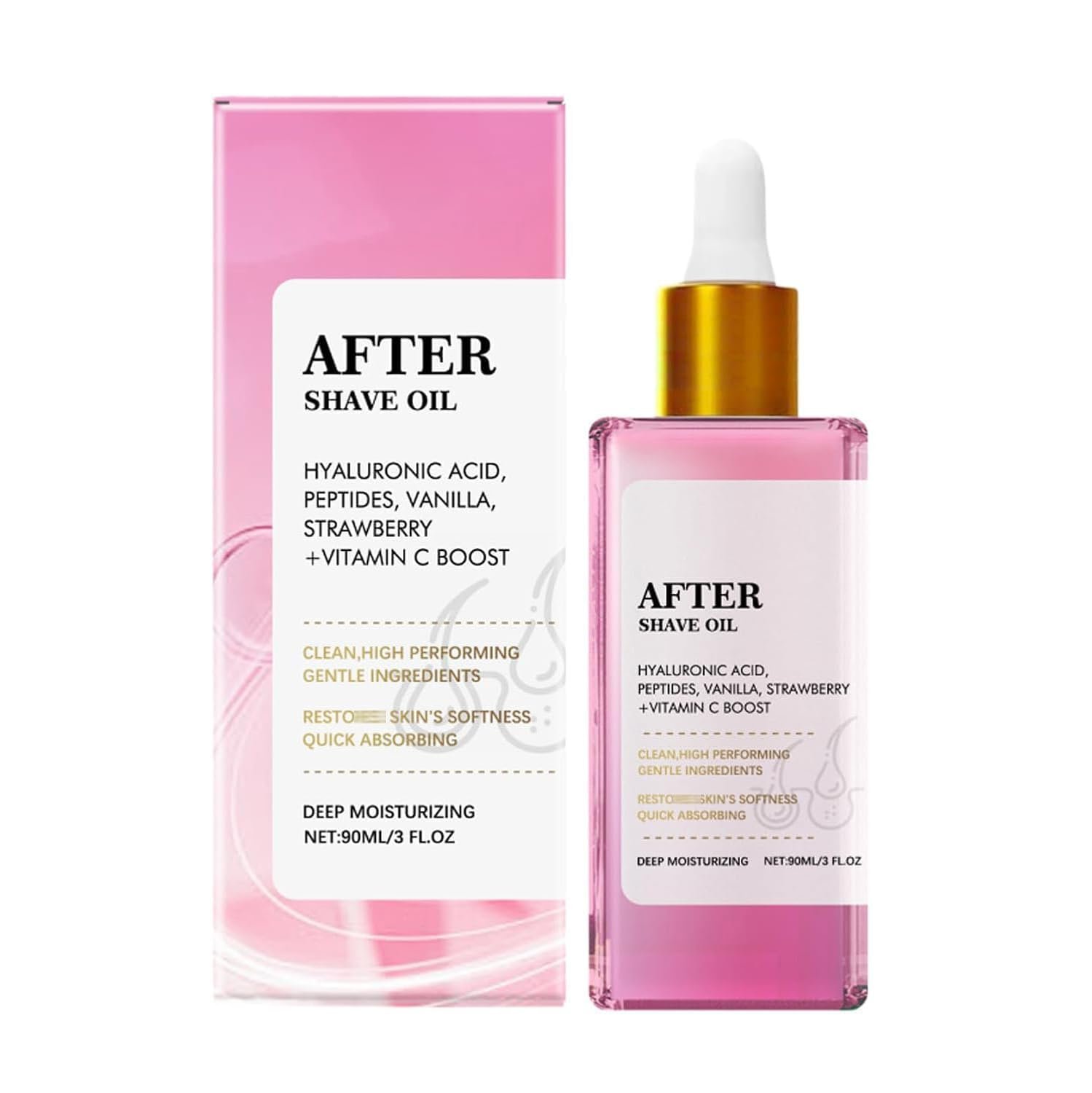 $19 After Shave Oil for Smooth Skin, Strawberry Vanilla After Shave Oil for Women, Soothing Post-Shave Care Fast Absorption, Sensitive Skin Safe