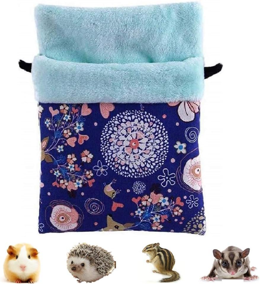 $10 Litewoo Sugar Glider Sleeping Pouch Bag Hanging Nest for Small Pet, L, Blue