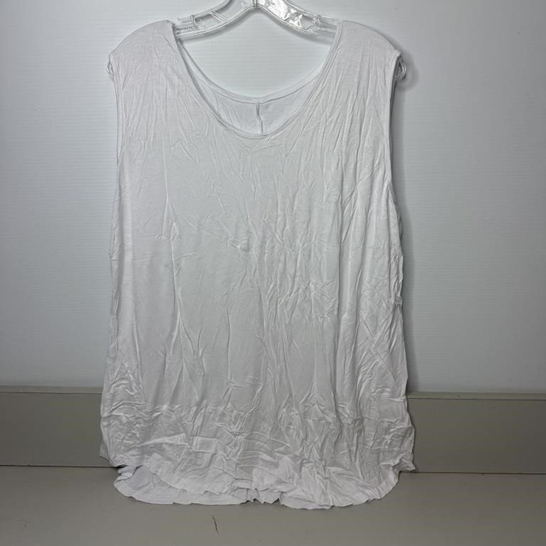 Summer Flowy White Sleeveless Tunic Size XXL