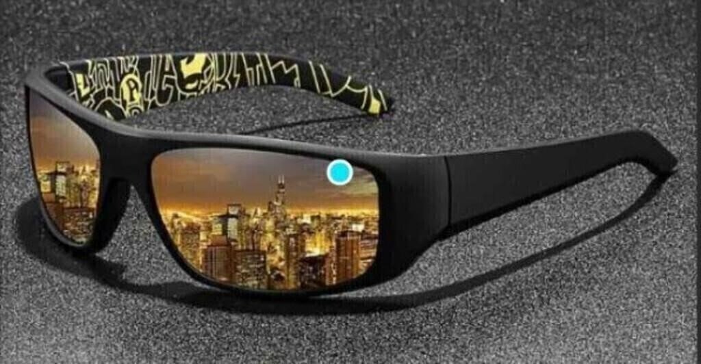 2 Pairs Polarized Sport Sunglasses, Matte Black Wrap Frame
