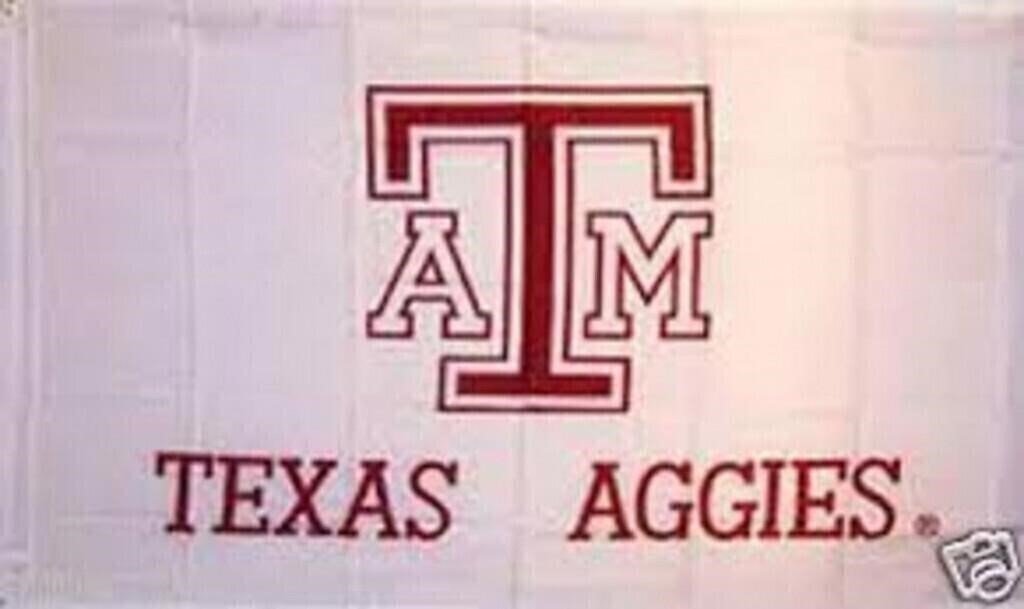 Texas A&M Aggies White Polyester Banner Flag 3x5