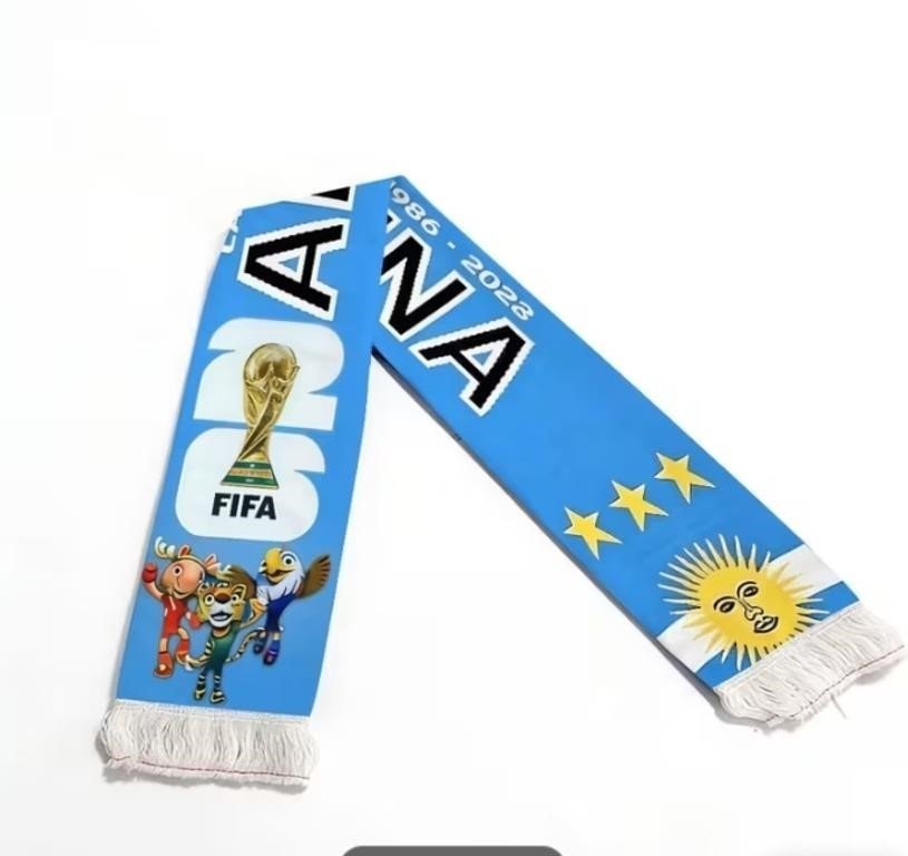 Argentina Football Supporter Scarf With FIFA 2026 Mascots