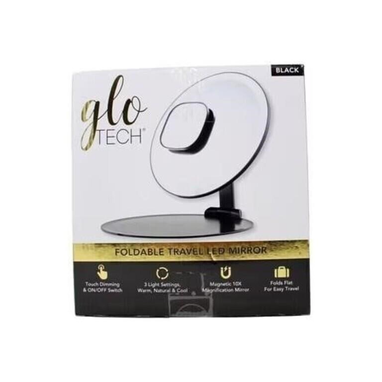 Glo Tech Foldable Travel LED Mirror