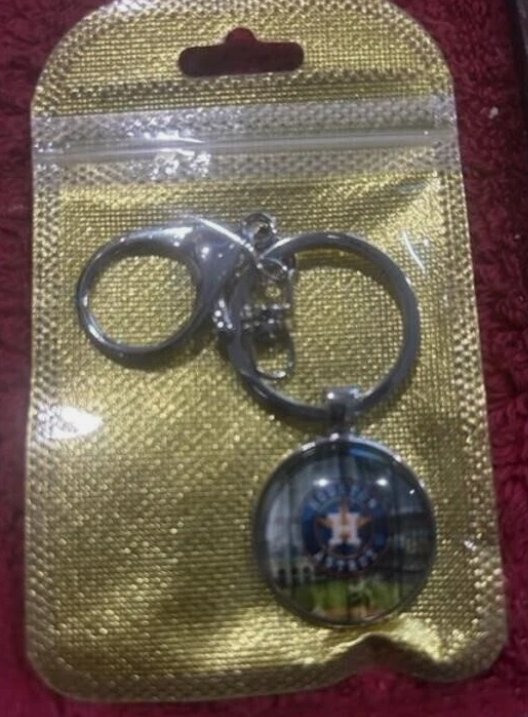 Houston Astros Glass Cabochon Keychain, Packaged