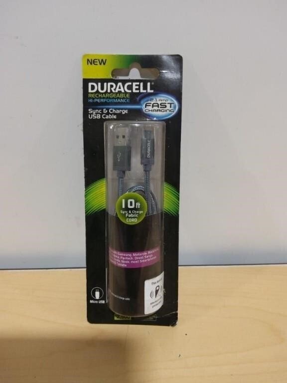 Duracell 10 ft Micro USB Sync and Charge Cable