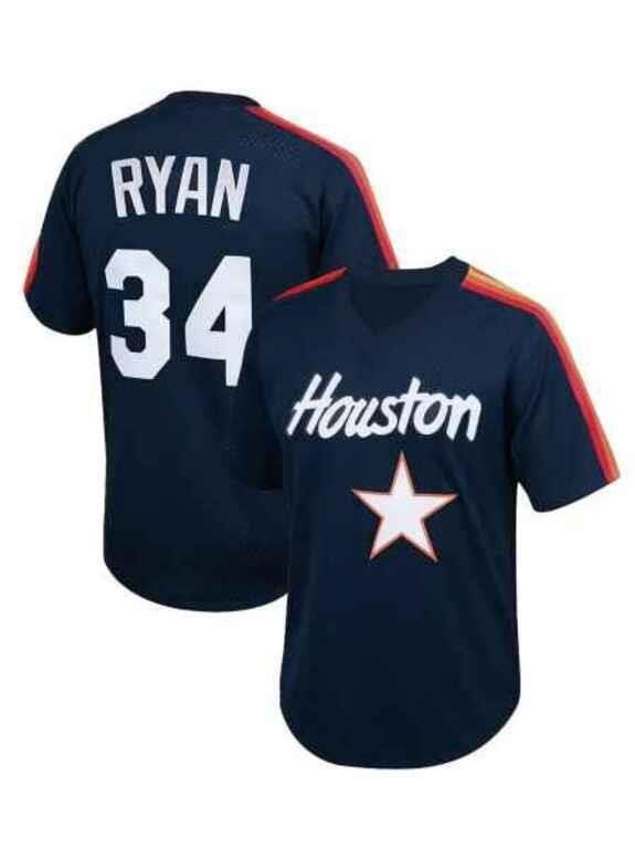 Nolan Ryan No. 34 Houston Astros Throwback Mesh Jersey Size Medium