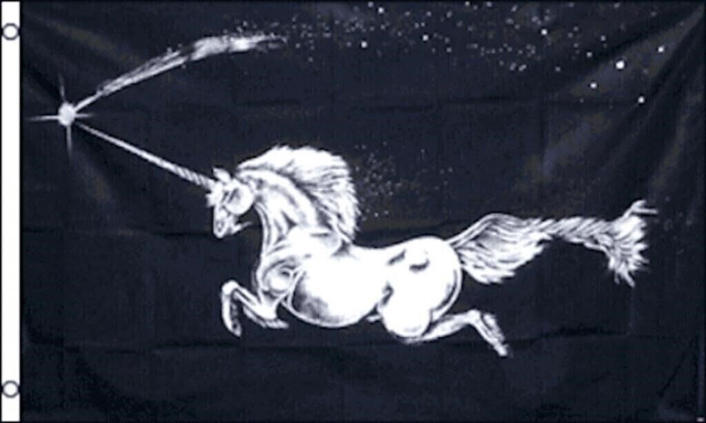 Unicorn and Shooting Star Polyester Flag, 3 x 5 Feet