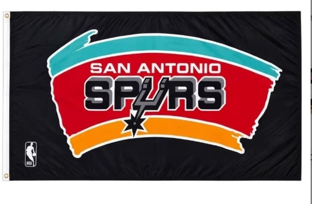 San Antonio Spurs NBA Polyester Banner Flag 3x5