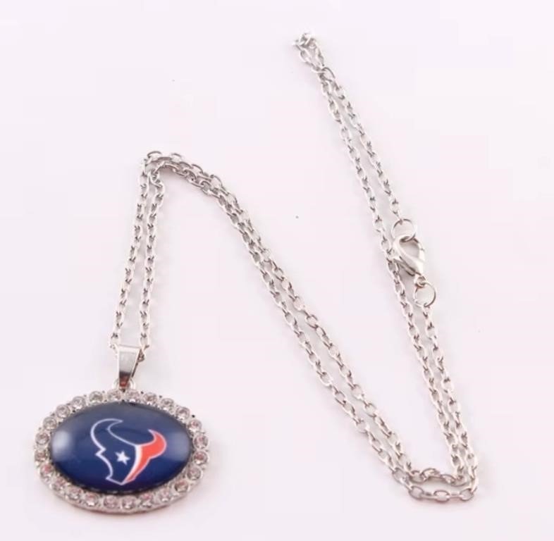 Houston Texans Logo Rhinestone Pendant Necklace