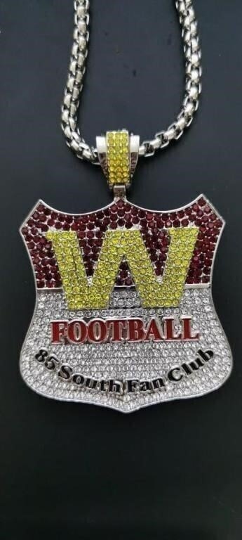 Washington Football Team Commanders "85 South Fan Club" Iced Out Shield Pendant