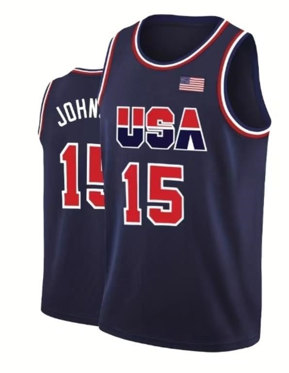 1992 USA Olympic "Dream Team" Magic Johnson #15 Basketball Jersey Los Angeles Lakers Size 3XL