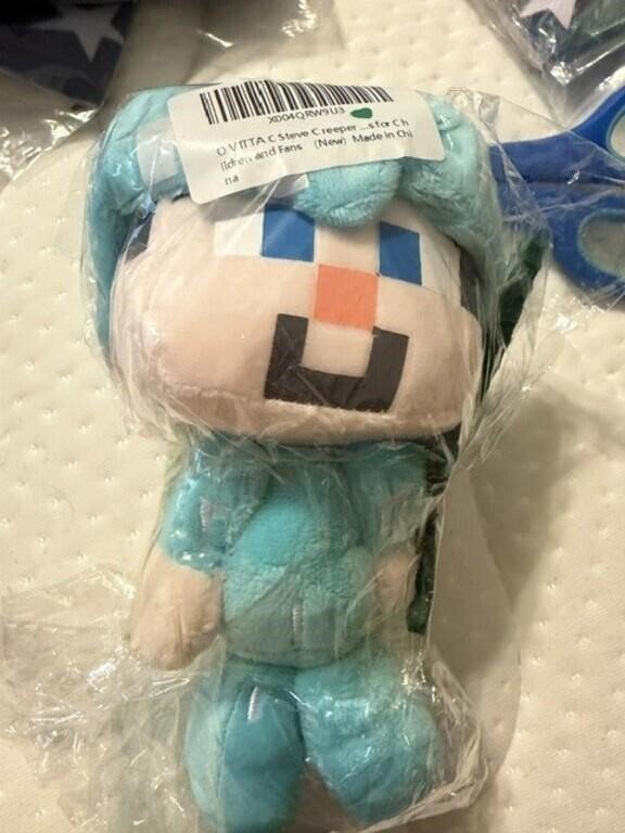 Minecraft-Style Steve Plush Toy, New in Sealed Bag
