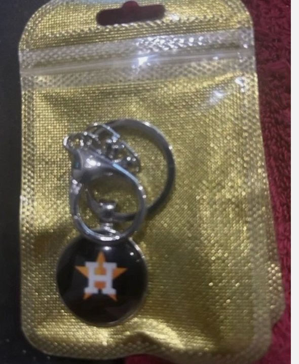 Houston Astros Logo Keychain With Handcuff Charm