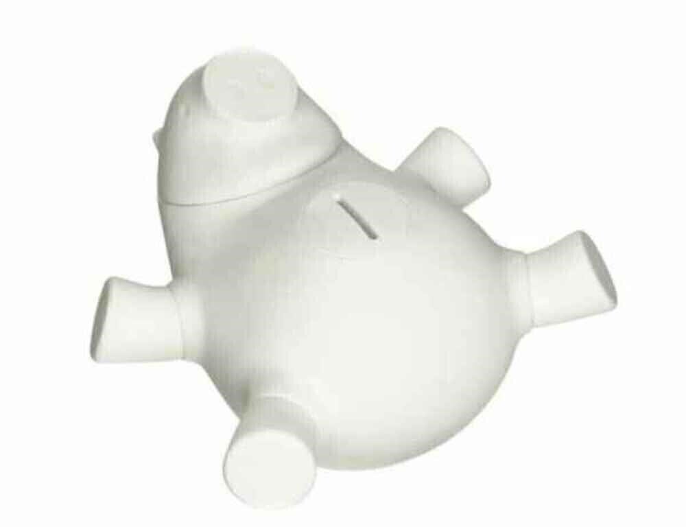 QUIRKY PORKFOLIO SMART PIGGY BANK, WHITE New