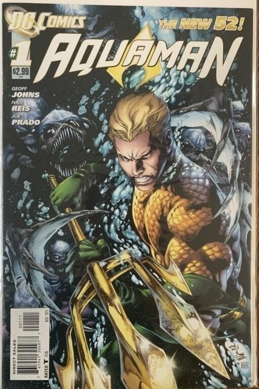 DC Comics Aquaman #1 Comic Book (Vol. 7, Direct Sales Edition) for The New 52