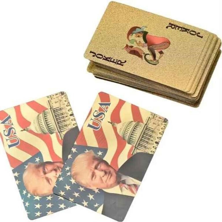 Gold-Foil Novelty Playing Card Deck, Trump USA Design