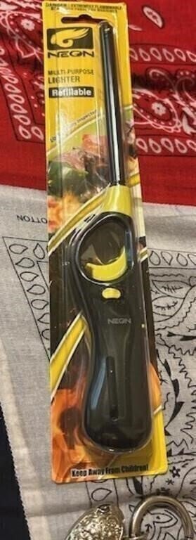 Neon Multi-Purpose Refillable Lighter, Sealed in Package Qty of 4