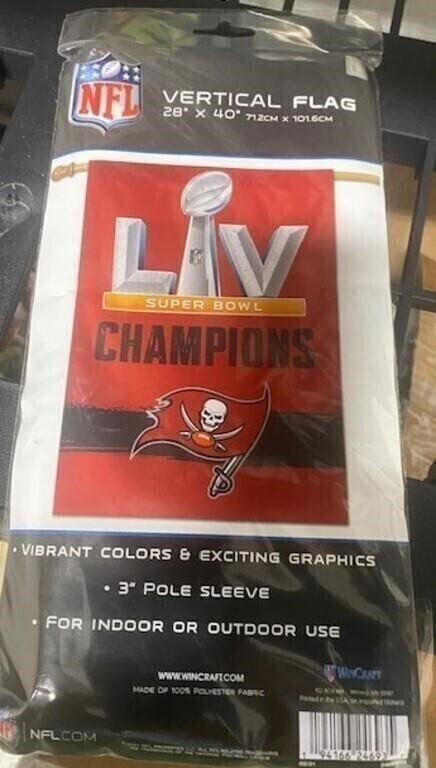 Tampa Bay Buccaneers Super Bowl LV Champions Vertical Flag