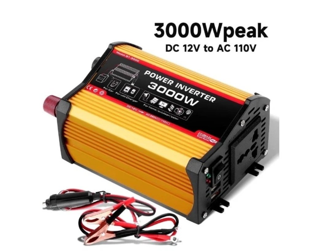 OTVIAP 3000 Watts Power Inverter, DC 12v To AC 110V Car Inverter Dual With 4.1A