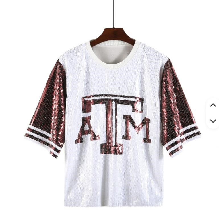 Texas A&M Aggies Sequined Jersey-Style Top One Size