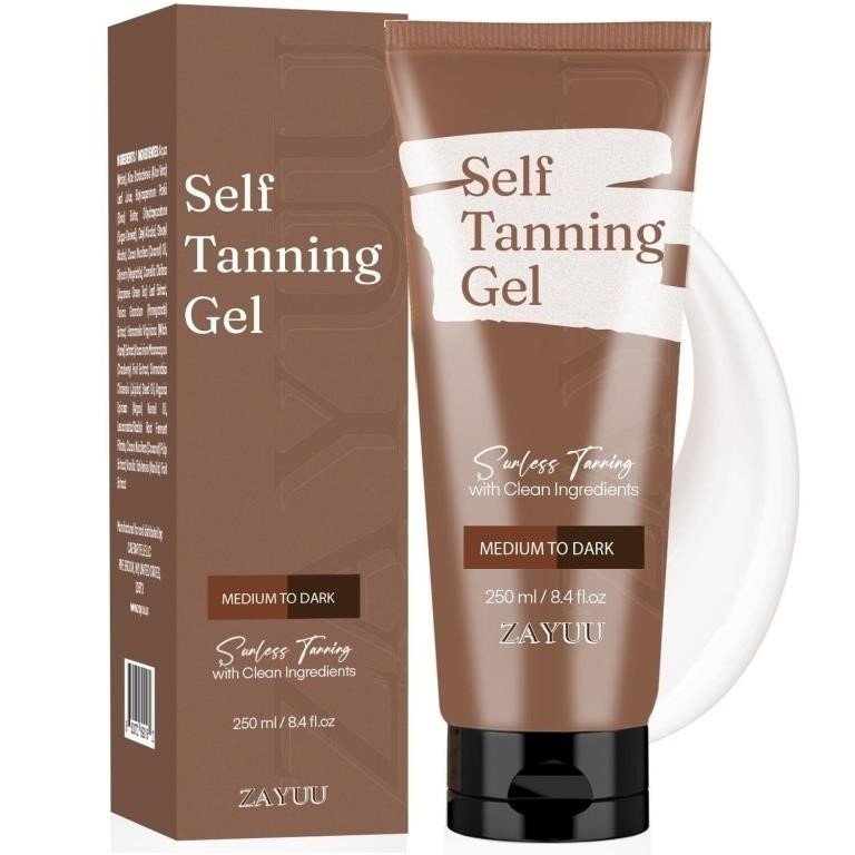 ZAYUU Self Tanning Gel, Medium to Dark, 250 ml