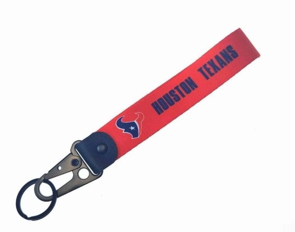 Houston Texans Carabiner Keychain Lanyard Polyester Fabric Woven W/Strap