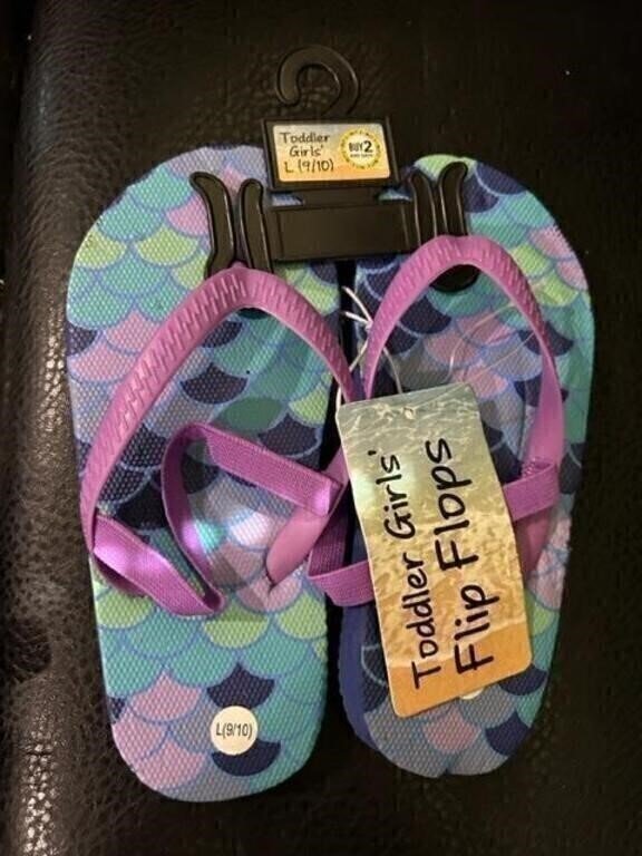Toddler Girls' Mermaid Scale Flip Flops, Size 7/8