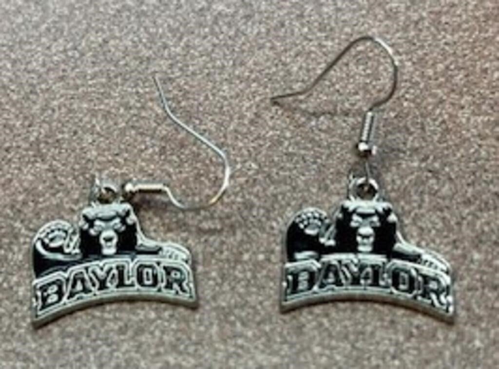 Baylor Bears Logo Dangle Earrings for Baylor Bears
